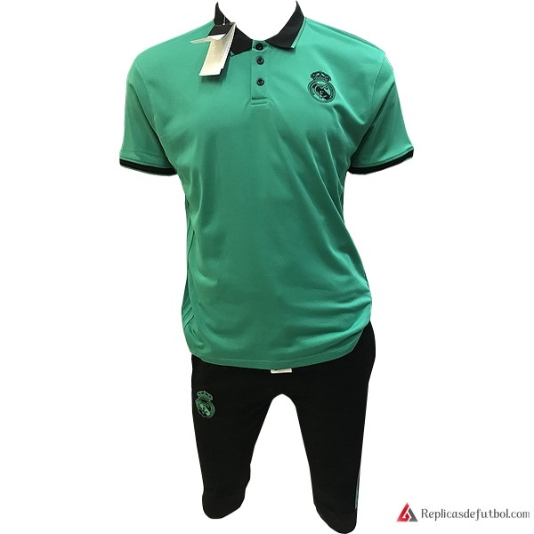 Polo Real Madrid Conjunto Completo 2017-2018 Verde Negro